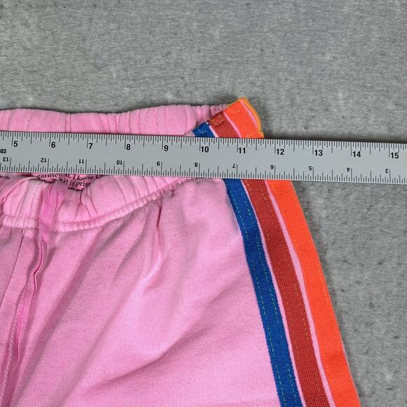 Aviator Nation 5 Stripe Sweatpants Women’s Small Neon Pink Joggers Embroidered - Picture 6 of 14